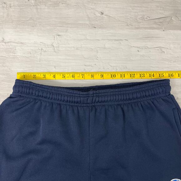 Champion Blue Script Logo 8.25" Drawstring Elastic Waist Pockets Sweat Shorts - Picture 6 of 8